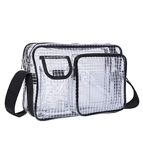 NOTAG Clear Tool Bag Anti-Static,Engineer's Bag,Transparent PVC Bag for Work,Cleanroom Shoulderbag 14 Inches 13.8 x 8.3 x 9.8 inch