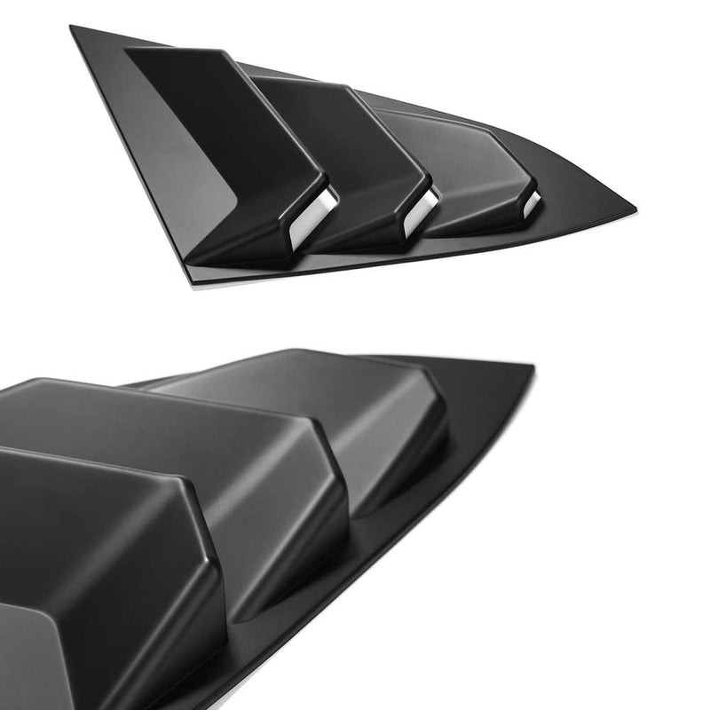 Thenice for 10th Gen Civic Rear Side Window Louvers Racing Style Triangular Window Glass Blinds Compatible with Honda Civic Sedan 2021 2020 2019 2018 2017 2016 -Matt Black matt black