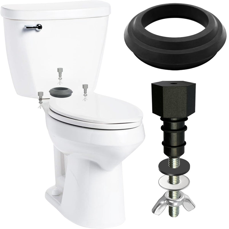 Upgrade 630-0204 2" Tank to Bowl Bolt Kit Replacement for Mansfield Toilet Repair Kit Inside Tank, Includes Gasket, Bolts and Other Essential Parts (Black)