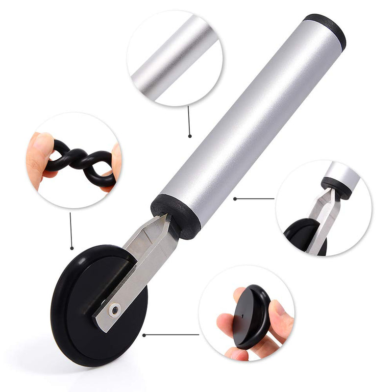 Single Wheel Rubber Seam Roller Car Detailing Tool Vinyl Wrap Applicator for Details Riding Edge-Lines Contour Squeegee Screen Rolling, Portable Handle Soft Rubber Roller for Window Tint Installing
