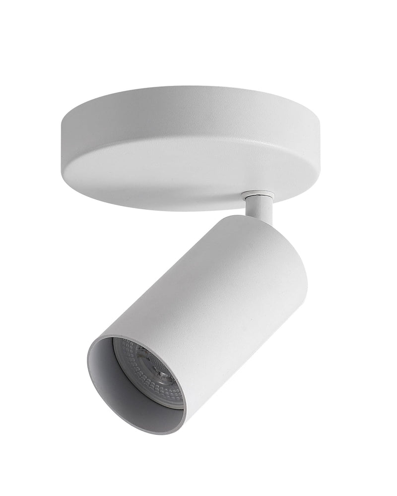 White Ceiling Spotlight Indoor Adjustable 1-Light Track Lighting with Flexibly Rotatable Light Head for Bedroom, Kitchen, or Living Room, GU10 Bulb not Included White