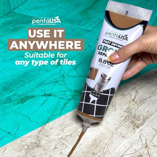 PentaUSA Premixed Tile Grout Repair - Beige Brown (8.8oz/250g)