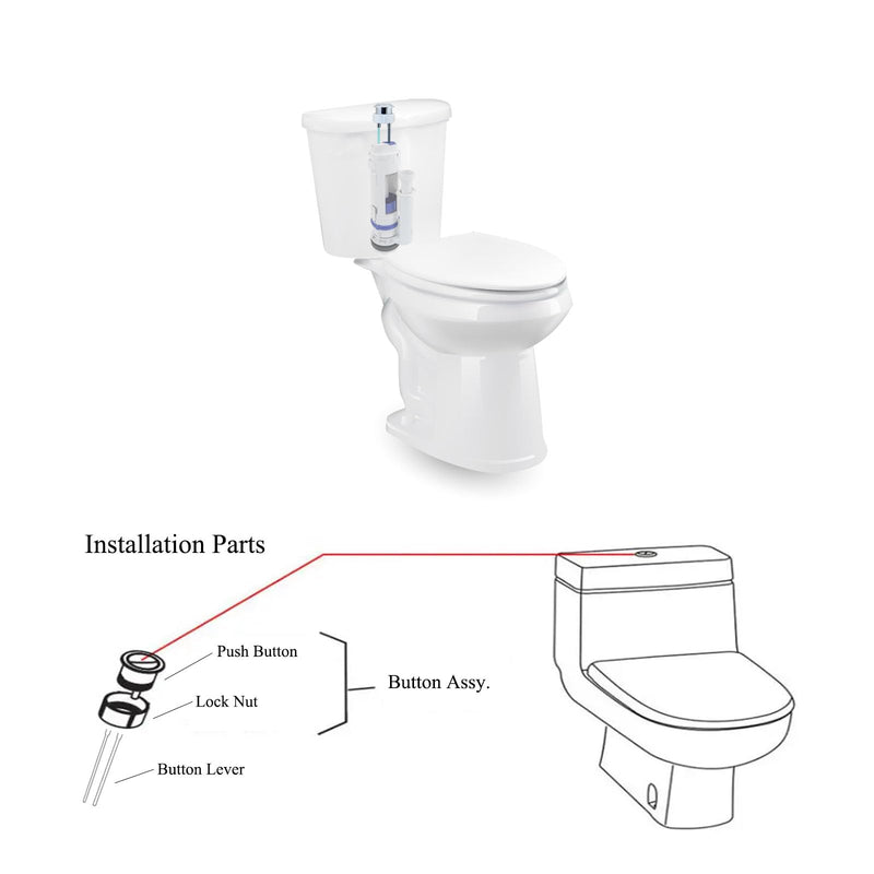 Dual Flushing Toilet Push Button Spare Parts, Top Toilet Button Replacement, Compatible with Geberit & Kohler, Satin Chrome, 1.5inch (38mm) Hole, Toilet Tank Lid (2-Pack) 38mm 2-pack