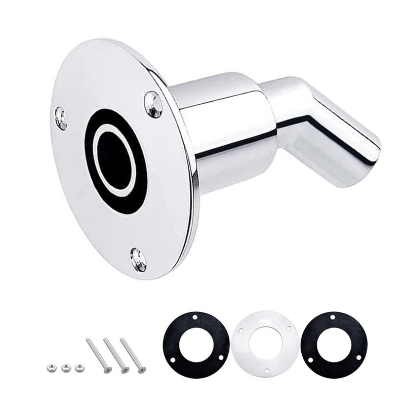 Stainless Steel 316 Thru Hull Exhaust Skin Fitting Tube Pipe Socket Hardware Parts of Air Diesel Heater for Boat Marine Car Truck 22mm-curved