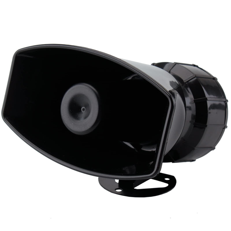 Car Siren 7 Tone PA System Vehicle Siren Horn Megaphone Speaker 12V 100W Emergency Sound Amplifier with Microphone Fire Ambulance Hooter Traffic Sound Black