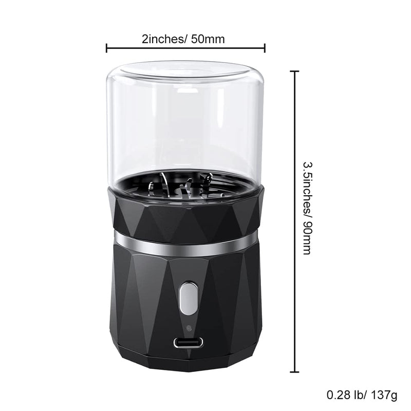 Mini Small Herb Grinder Electric, Spice Crusher With 2inx3.5inches 1.7oz/50ml Glass Jar, Portable Rechargeable Automatic
