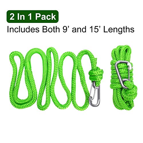Green Floating Polypropylene Dock line Provide The Stainless Snap Hook and Incredible 12" Spliced Eye to let You Easy and Fast to go