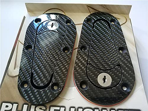 Universal JDM Carbon Fiber Hood Pin Plus Flush Mount latch Kit Lock With Keys