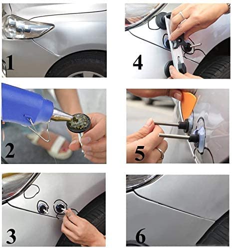 Auto Body Dent Puller Kit, Auto Paintless Dent Repair Kit with Bridge Puller, Dent Puller Kit, Car Dent Removal Kit Powerfully Pops Car Dents and Other Metal Surface Dents