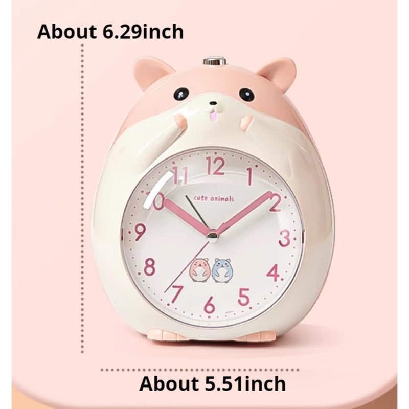 Kids Alarm Clock Hamster Alarm Clock for Kids Bedroom, Cute Cartoon Bedside Clock Children's Sleep Trainier, Wake Up for Boys Girls Birthday Gifts (Yellow) Yellow