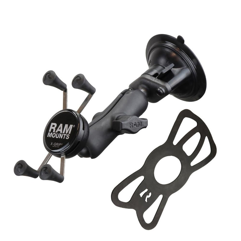 RAM Mounts X-Grip Phone Mount with RAM Twist-Lock Suction Cup RAM-B-166-UN7U with Medium Arm for Vehicle Windshields