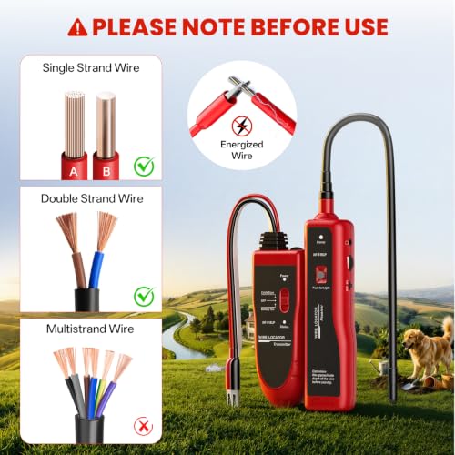 Underground Wire Locator, Electrical Wire Tracer for Locate Buried Cable