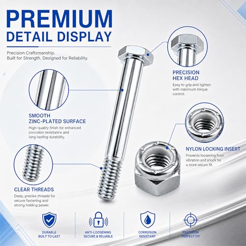 5/16-18x2 Inch Bolt and nut Kit for Caster Wheel Trolley 100 Set
