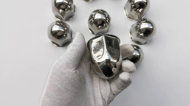 Stainless Steel Chrome Wheel Nut Cover 38mm 37.8 * 51 Push On Flanged Wheel Nut Cap of 10 Pcs