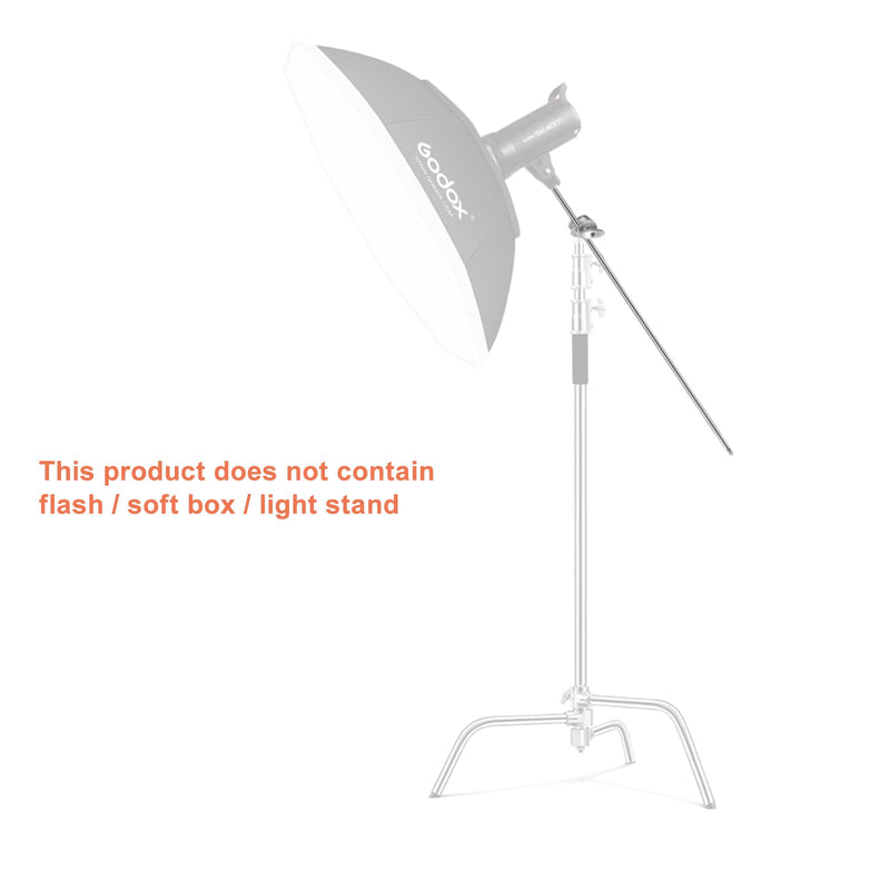 Soonpho 50 inch Extension Grip Crossbar Arm for Heavy Duty C Stand with 1/4 & 3/8 Thread for Softbox,Reflector,Umbrella,Flags, Diffusion and Other Studio Video Photography Equipment Boom Arm kit A