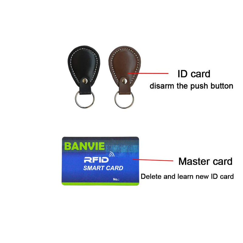 Car RFID Alarm System Push to Engine Start Stop Button for Security Anti-Thief (Leather RFID Key)