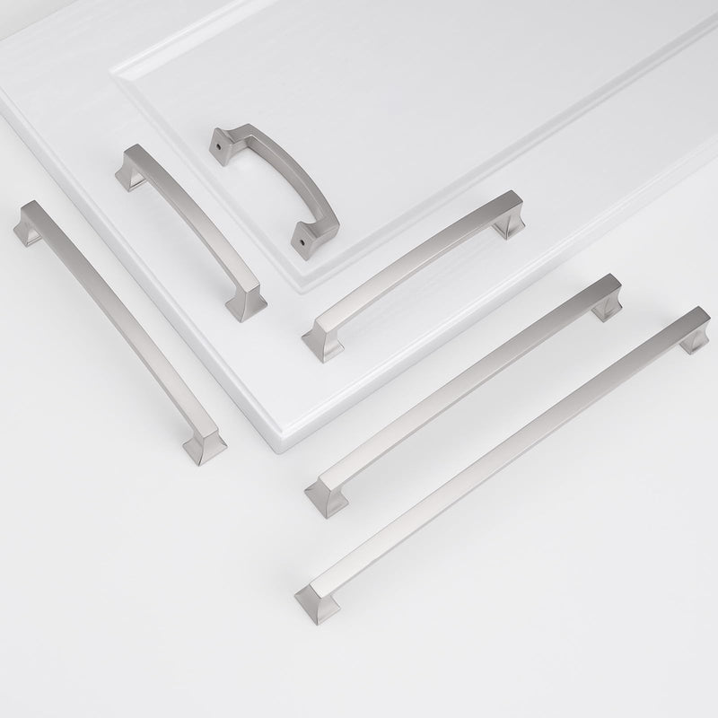 10 Pack 3 Inch(76mm) Cabinet Pulls Brushed Satin Nickel Kitchen Cabinet Pulls Drawer Pulls Solid Cabinet Hardware 3'' Hole Center(76mm) 10