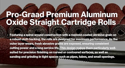 50 Pack 1/2” x 1-1/2” x 1/8” 60 Grit AO Straight Cartridge Roll 50 1/2" x 1-1/2" x 1/8" 60 Grit