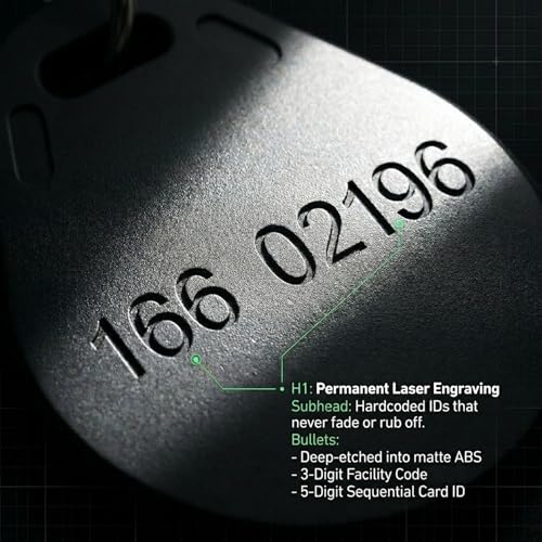 100pcs - 26 Bit Proximity Key Fobs - Black - Read Only - Compatable with 26-bit Wiegand ISOProx 1386 1326 H10301 Formatted Readers.