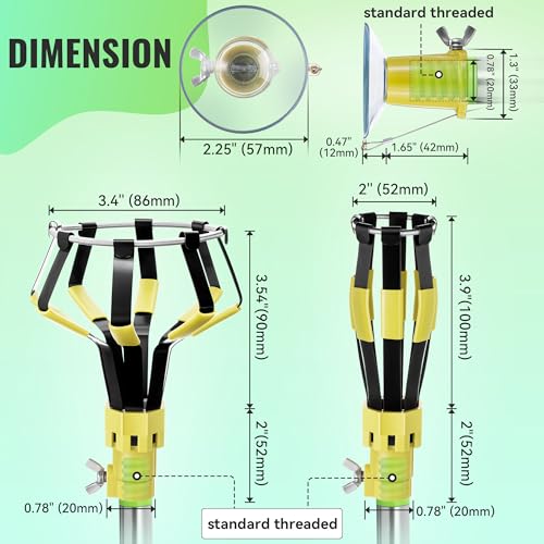 Dreyoo 4 Pcs Light Bulb Changer Set, Suction Cup & Cage Changer, Yellow