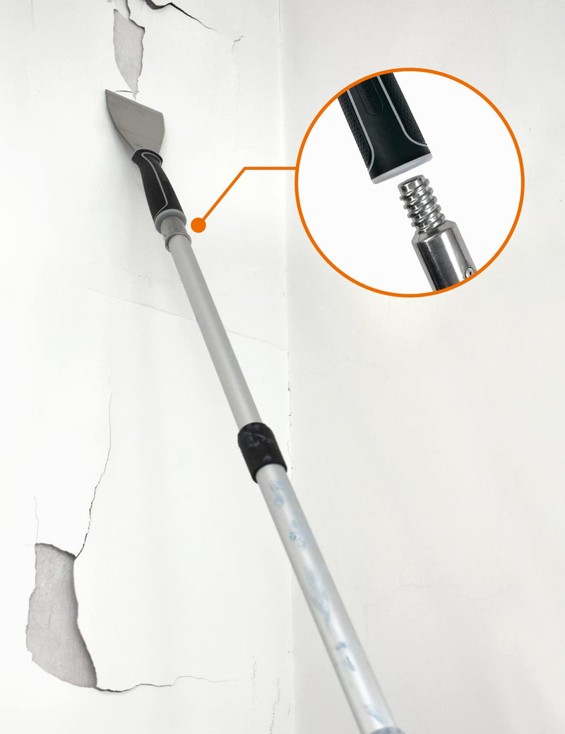 ROLLINGDOG 2PC 3 Inch Pole Scraper - Stainless Steel Bent Blade With Anti-Slip Rubber Handle, Heavy Duty Paint Remover Scraper Tool 2pcs Paint Scrapers