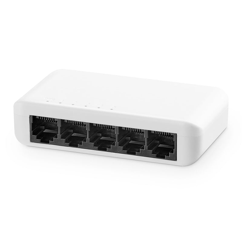 5 Port Gigabit Ethernet Switch, 4 x 100/1000Mbps Ports and 1 Gigabit Uplink, Unmanaged Mini Plastic YuLinca Gigabit Ethernet Splitter 5x1G