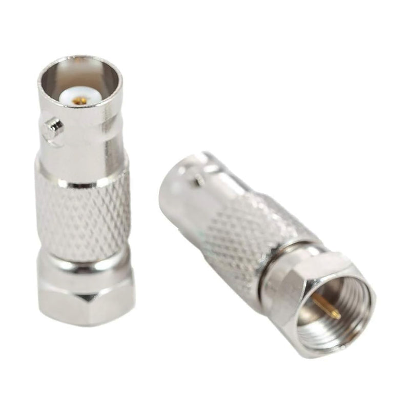 4PCS Nickel Plated Zinc Alloy F Type Male to BNC Type Female Coaxial Connector Suitable for Radio Antennas and Video Applications