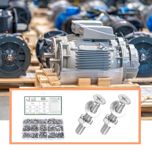 585 Pcs M4 Machine Screws and Nuts Set,Countersunk Screws