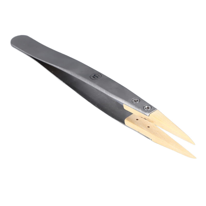 Precision Anti Tweezers with Wooden Tips, Ultra Precision Tool for Watch Repair, Ideal for Electrical Component Maintenance, Jewelry Craftsmanship, Tip Tweezers Watch Repair Tipped Tweezers