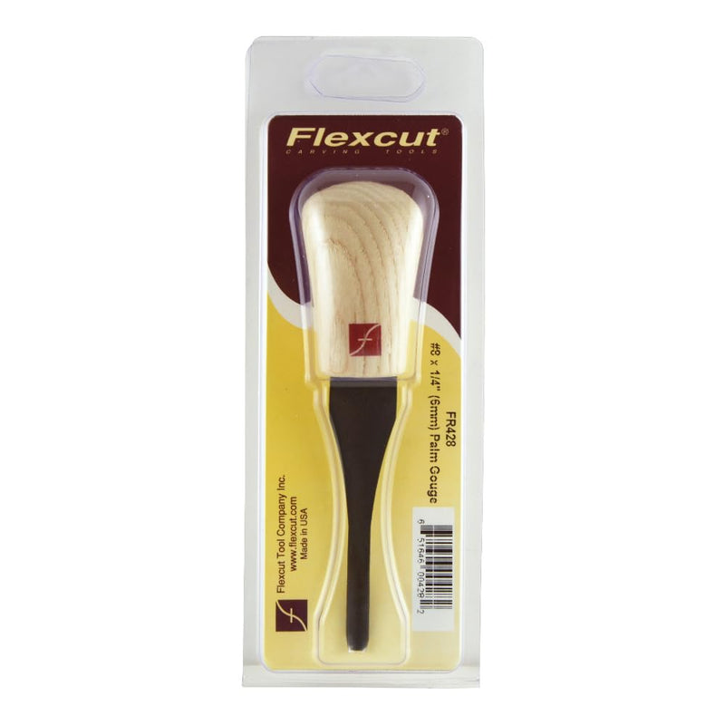 Flexcut Individual Palm Tools for Wood Carving #8 - 1/4 Inch Palm Sweep
