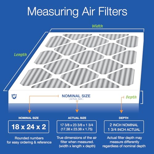 Nordic Pure 18x24x2 Pleated MERV 8 Plus Carbon Air Filters 3 Pack MERV 8 + Carbon