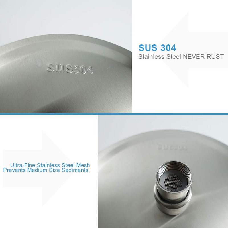 NearMoon Rain Shower Head, Ultra-Thin Design-Pressure Boosting, Awesome Some Experience, High Flow Stainless Steel Rainfall Head (8 Inch,Brushed Nickel) 8 Inch Brushed Nickel