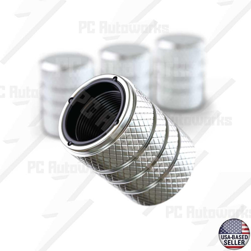 Aluminum Tire Valve Stem Caps – Anti-Rust, Premium Anodized Aluminum, Corrosion-Resistant, Easy Install, Universal Fit for Car, Truck, Bike, SUV – 1 Pack/Set of 4 (Sterling) STERLING