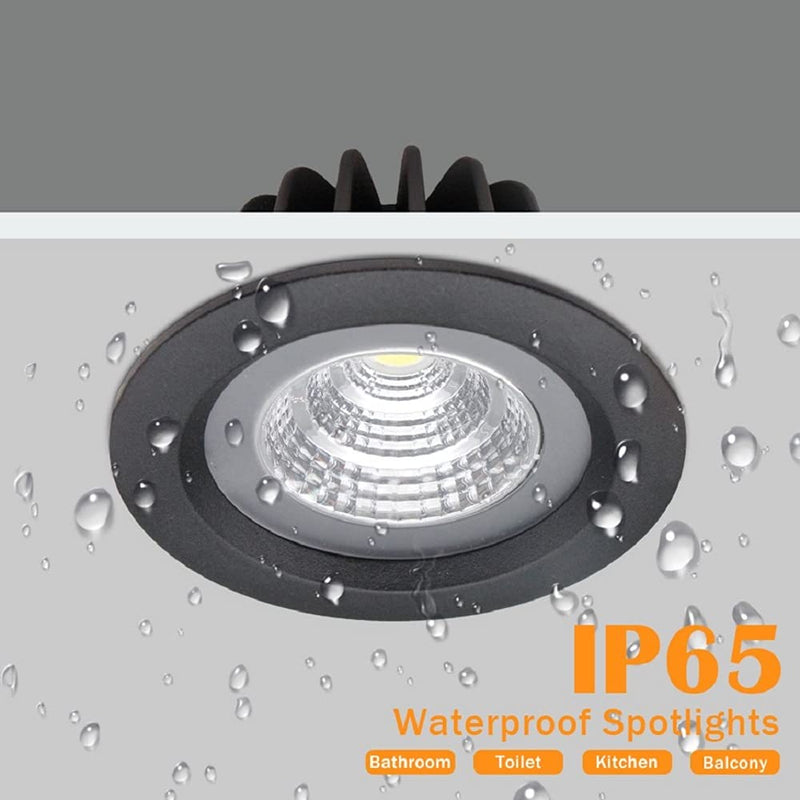 LS-PRO 4.25inch 15w LED Recessed Ceiling Light Slim Aluminium Panel, Anti Rust Fixture Downlight Shower Spotlight IP65 Waterproof for Wet Location Indoor & Outdoor Natural light/4000k-White Body 15W NATURAL LIGHT White