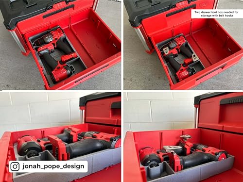Jonah Pope Design 3d Printed Insert Designed for Milwaukee Packout Tool Box Drawer and M18 Drill and Impact Gen4 (Insert Only) (Black, Left) Black