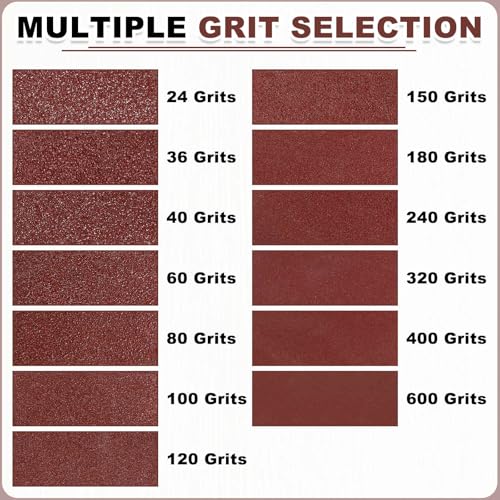 HARFINGTON 1-1/2 x 60 Inch Sanding Belts, 6 Pcs 36 Grit Aluminum Oxide Abrasive Belt Sander File Belt for Woodworking, Metal Polishing, Knife Sharpener 1-1/2 x 60 Inch(36 Grit)