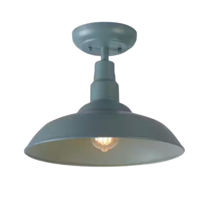 14" Semi Flush Mount Ceiling Light Fixture in Chic Teal Finish, Stylish Metal Fixture for Indoor and Outdoor Spaces, Water and Weather Resistant 14"