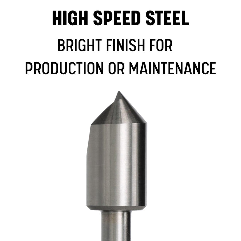 Drill America 5 Piece Single Flute Countersink Set, Sizes: 1/4, 3/8, 1/2, 5/8 and 3/4, 82 Degrees 5 Piece Set (1/4 -3/4)