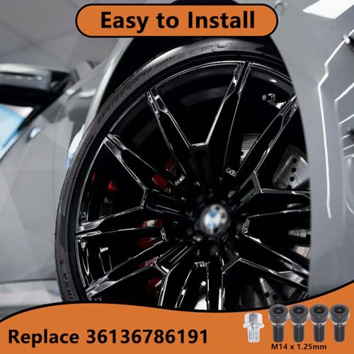 5PCS 36136786191 M14x1.25mm Wheel Lock Set Lug Nuts Bolt Fit for BMW Mini, I3 I8 M2 M4 F80 X2 X4 X6 with Master Key