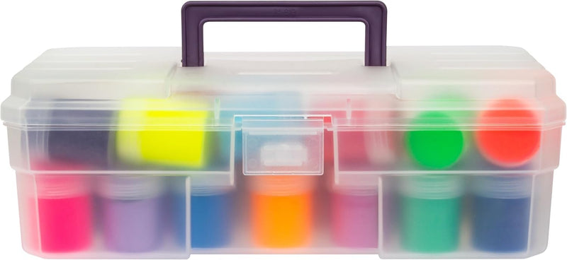Akro-Mils 12-Inch ProBox Plastic Art Supply, Hobby or Craft Storage Toolbox, Model 09912CLPUR, (12-Inch x 5-1/2-Inch x 4-Inch), Clear