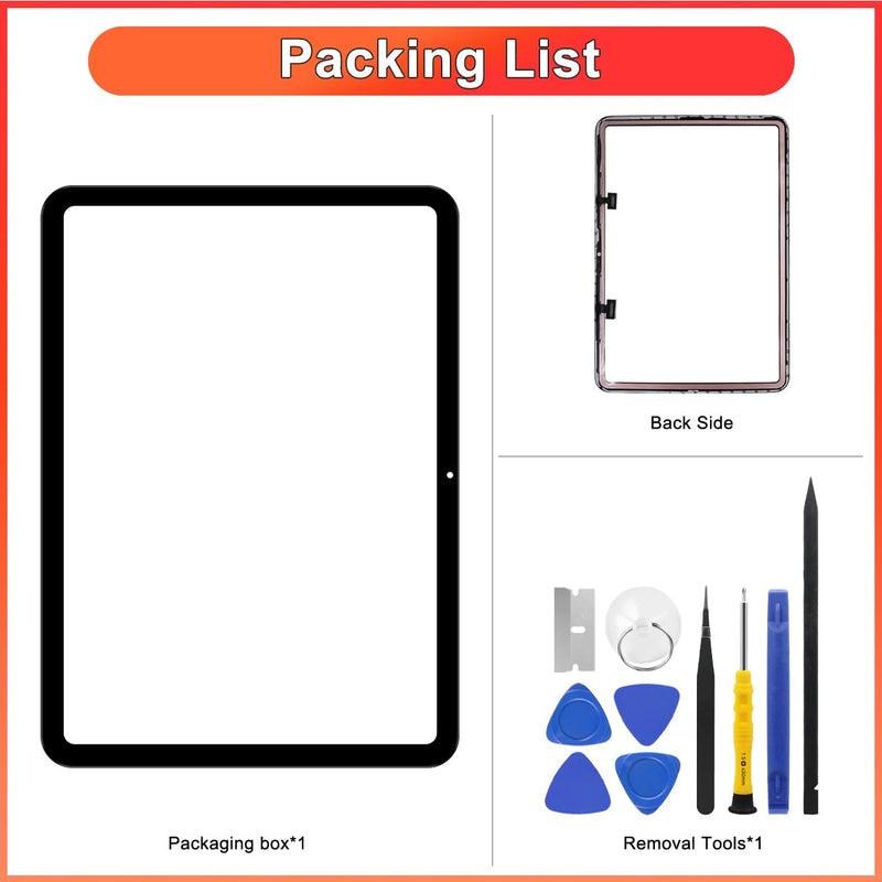 for iPad10 Screen Replacement Digitizer Touch Glass Kits NO LCD | 10.2 Inch,Full Repair Tools,with Home Button,NO Fingerprint,for iPad 2022 10th A2696 A2757 A3354 A3355 A2777 ipad10 black