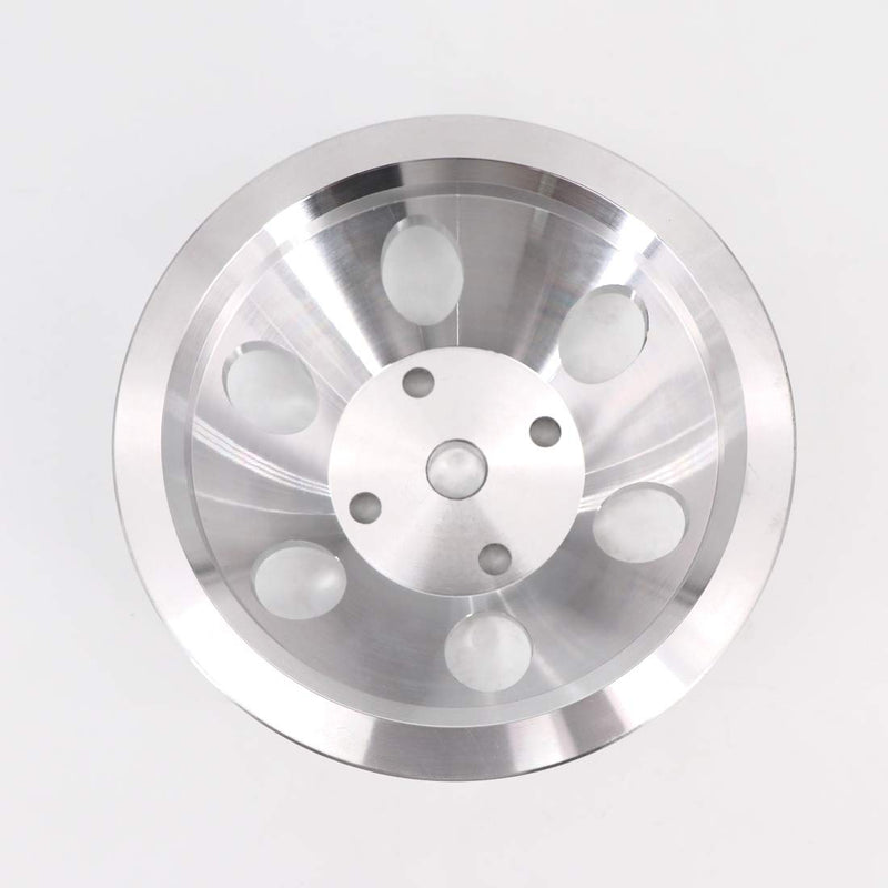 KIPA Aluminium Single groove Water Pump Pulley For SB SBC Small Block Chevy 265 283 305 327 350 383 400 with a long water pump Satin Aluminium Finish Durable 1-Groove #9842