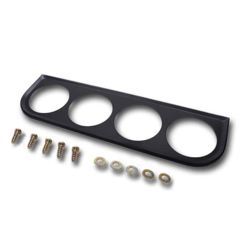 MOTOR METER RACING Universal 2-1/16" 52mm Quad Gauge Mounting Panel Four Holes Black 4 Mount