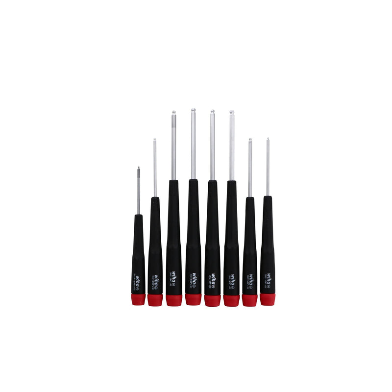 Wiha 26499 Ball End Hex Screwdriver Set, Inch, 8 Piece