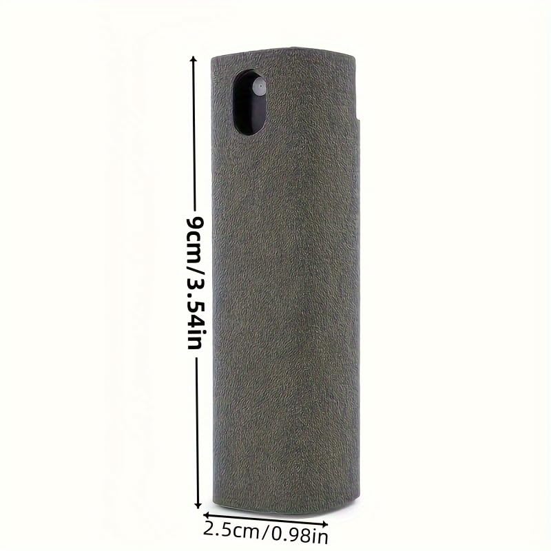 2-in-1 Microfiber Screen-Cleaning Tool with Spray Bottle and Cloth, Portable Dry Cleaner for Phones Tablets TVs Glasses Cars, Grey