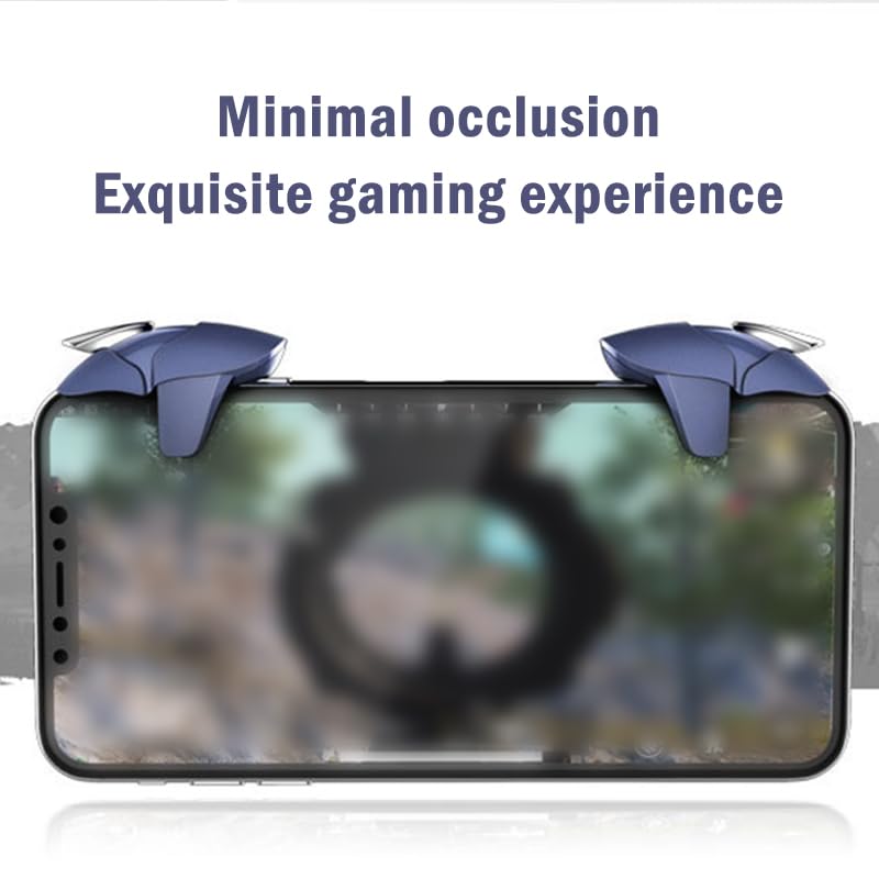 PUBG Trigger 4 Finger Mobile Gaming Controller with 20 Finger Sleeves & Storage Case PUBG Mobile Controller Aim & Fire Shooter Buttons for iPhone & Android PUBG Accessories for COD Mobile (1pair Lansha01+20 Finger sleeve+Storage bag)