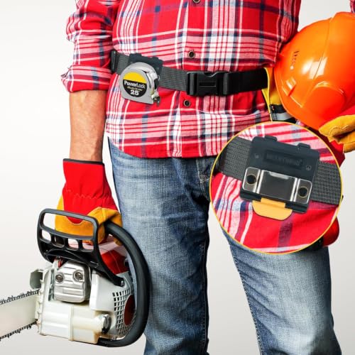 MELOTOUGH Tape Measure Holder,Drill Holster Belt Clip,Measuring Tape Holster,Drill Holder for Tool Belt,Pocket,Pants(Black) Black
