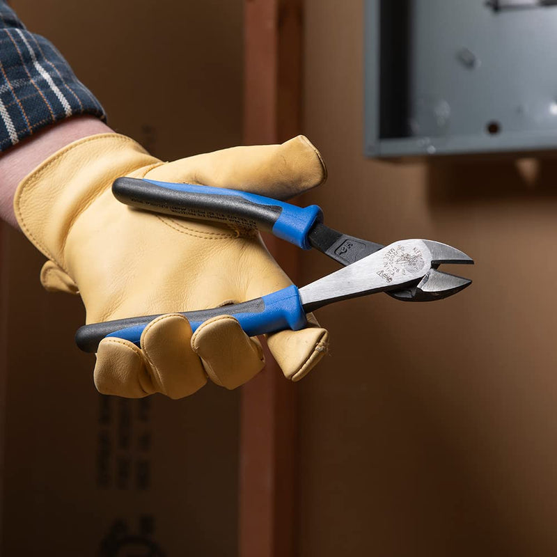 Klein Tools J2000-28 Diagonal Cutting Pliers, Made in USA, Heavy-Duty High-Leverage Design, 8-Inch 8-Inch Pliers