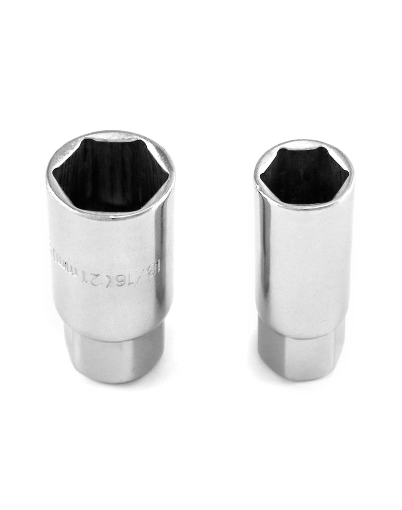 QWORK Spark Plug Socket Wrench, Universal,T-handle, 6mm (5/8") & 21mm (13/16") Remover Installer