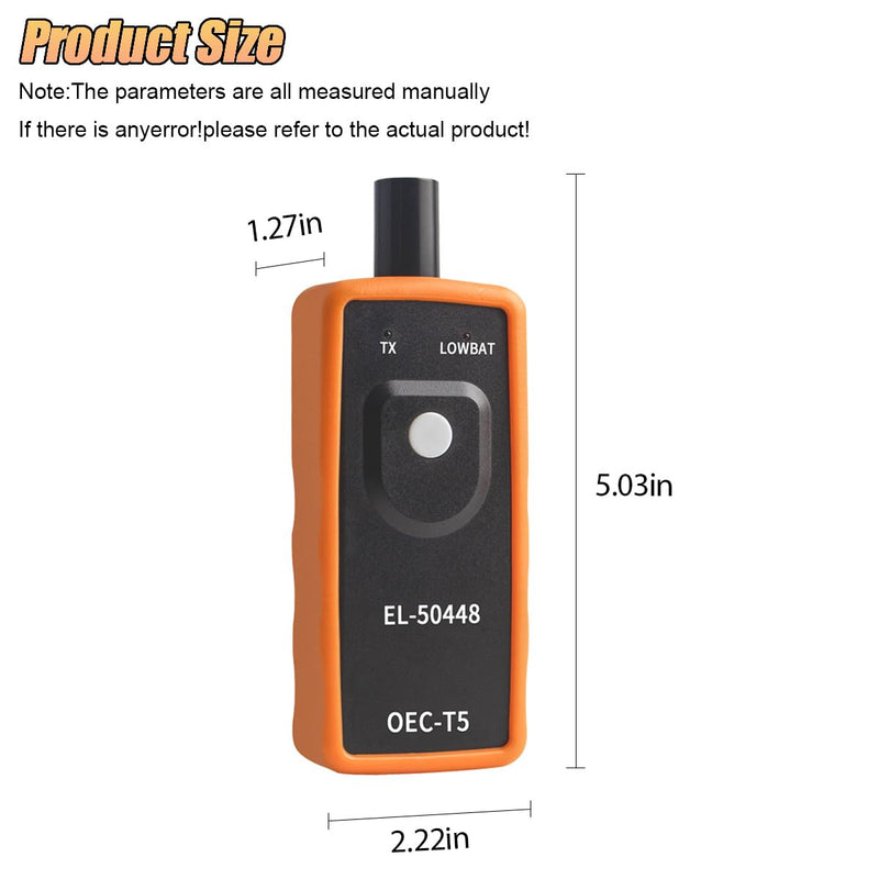 EL-50448 TPMS Relearn Tool, OEC-T5 Tire Pressure Monitor Sensor System Activation and Reset Tool, Programming Training Reset Tools for GM/Buick/Chevy Series Vehicles